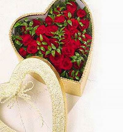 36 red Roses in heart shaped box (Box shape, size, and style may vary as supplies are limited)