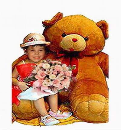 Extra Large Teddy Bear  XXL - approx 80cm (not including the child nor flowers)
