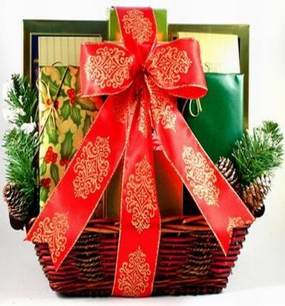 Basket of Assorted Chocolates, Assorted Cookies and Crackers in Wrapping.