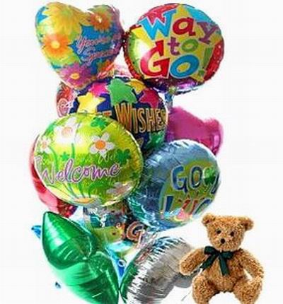 12 Helium Balloons with a very worried 20cm Teddy Bear. Teddy bear may vary based on availability and if the helium balloons are not available, we may substitute with Mylar self-blow up balloons or 24 regular blow up balloons. If in the case no balloons a