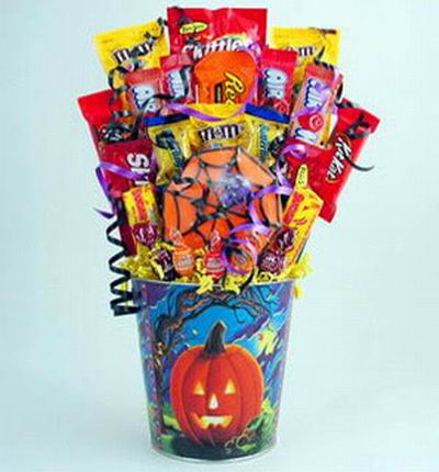 A small bucket of candy