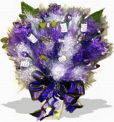 Purple Roses in clear and purple wrapping