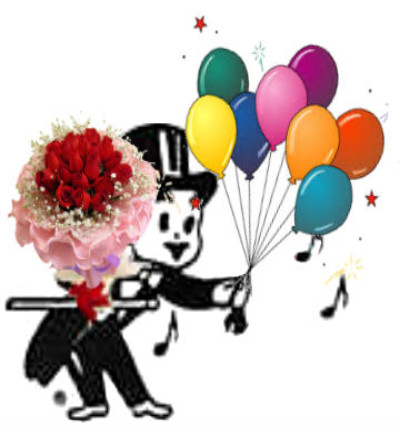 24 red roses and balloons . No need for singer.